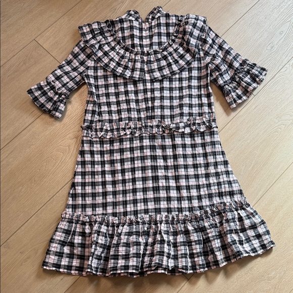 GANNI Gingham Ruffle dress size 34 / size 2 - Picture 3 of 6